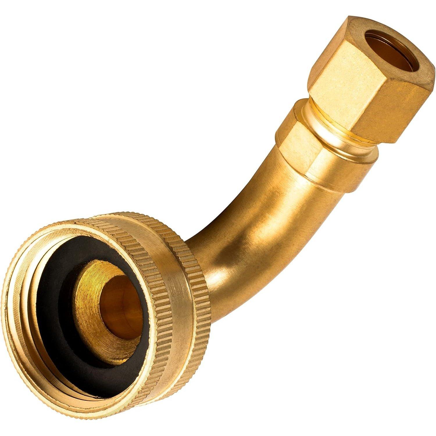 W10685193 Dishwasher 3/4 Inch FHT Hose x 3/8 Inch Elbow Hose Fitting image 0