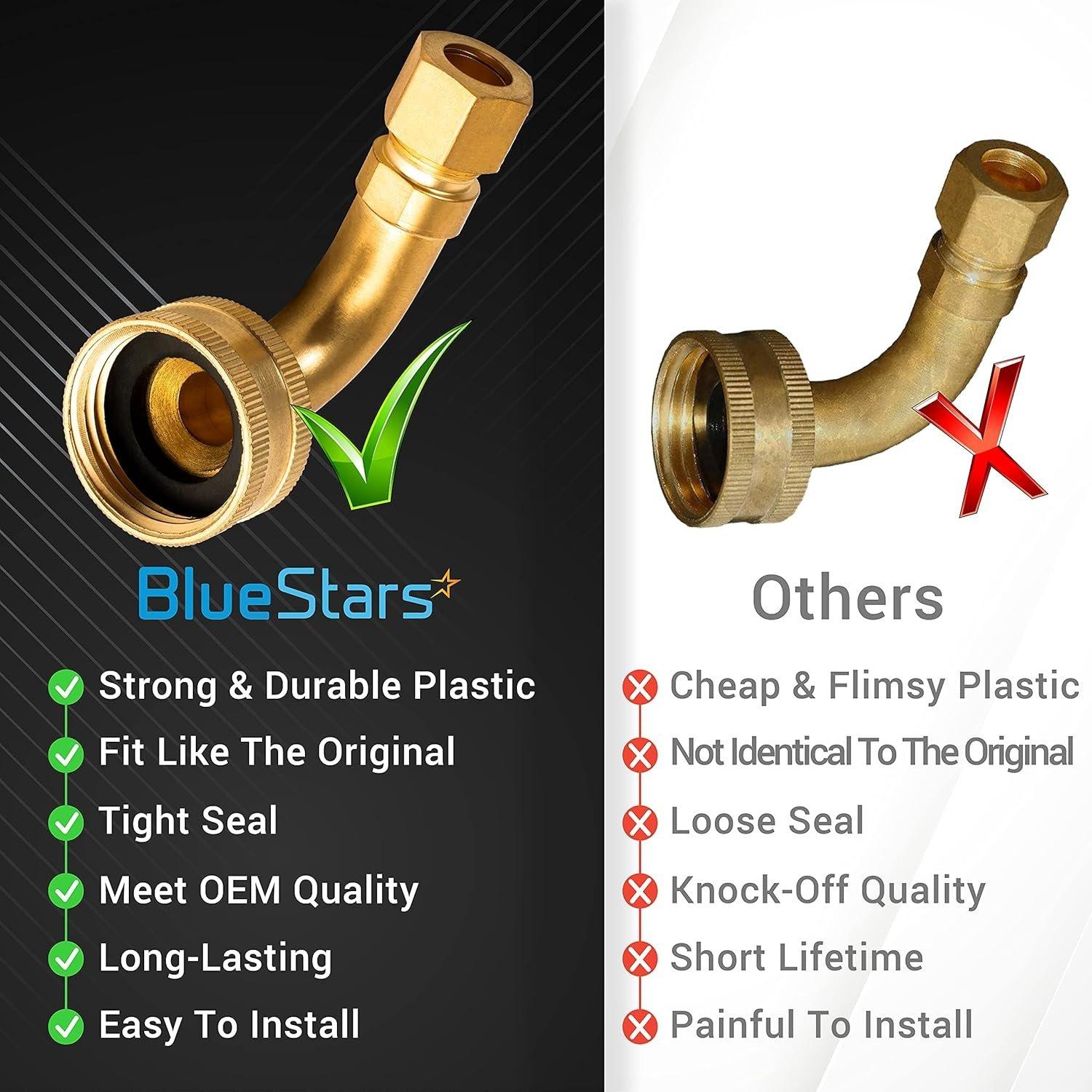 W10685193 Dishwasher 3/4 Inch FHT Hose x 3/8 Inch Elbow Hose Fitting image 1