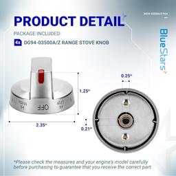 [Lifetime Warranty] Gas Stove Knob DG94-03500A/Z thumbnail 1
