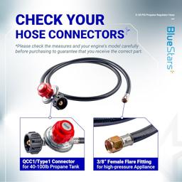 [Lifetime Warranty] 4FT 0-30 PSI Adjustable Propane Regulator with QCC1/Type1 x 3/8" Flare Hose thumbnail 7
