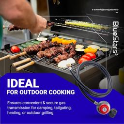 [Lifetime Warranty] 4FT 0-30 PSI Adjustable Propane Regulator with QCC1/Type1 x 3/8" Flare Hose thumbnail 1