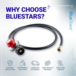 [Lifetime Warranty] 4FT 0-30 PSI Adjustable Propane Regulator with QCC1/Type1 x 3/8" Flare Hose thumbnail 2