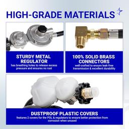 [Lifetime Warranty] 12 FT F273684 Propane Hose with Regulator thumbnail 3