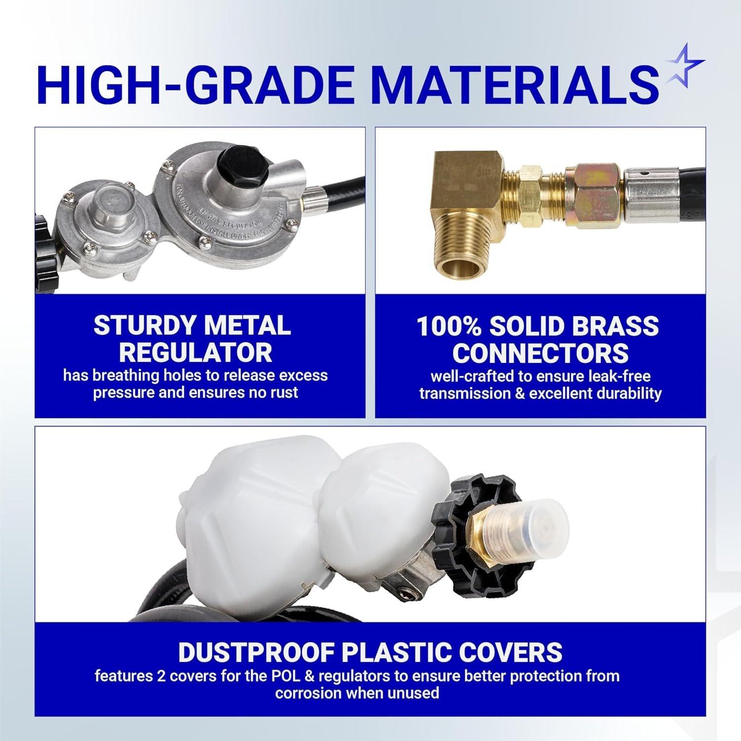 [Lifetime Warranty] 12 FT F273684 Propane Hose with Regulator image 3