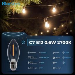 [Lifetime Warranty] Multicolor C7 LED Light Bulbs E12 - Pack of 25 thumbnail 2