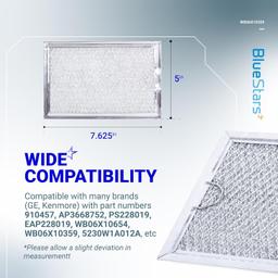 [Lifetime Warranty] WB06X10309 WB06X10359 ME17R7021ES/AA Microwave Grease Filters Replacement 7.64" x 5.1'2 - for GE LG Kenmore Over-The-Range Vent Hood Microwaves - Pack of 5 thumbnail 5