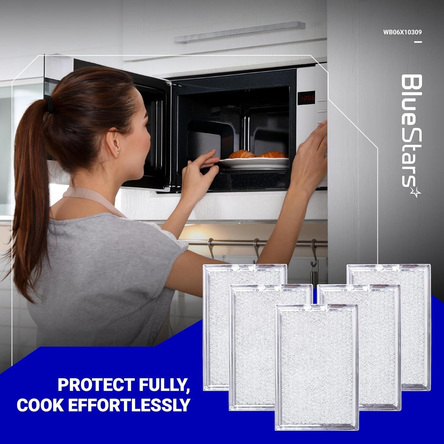 [Lifetime Warranty] WB06X10309 WB06X10359 ME17R7021ES/AA Microwave Grease Filters Replacement 7.64" x 5.1'2 - for GE LG Kenmore Over-The-Range Vent Hood Microwaves - Pack of 5 image 3