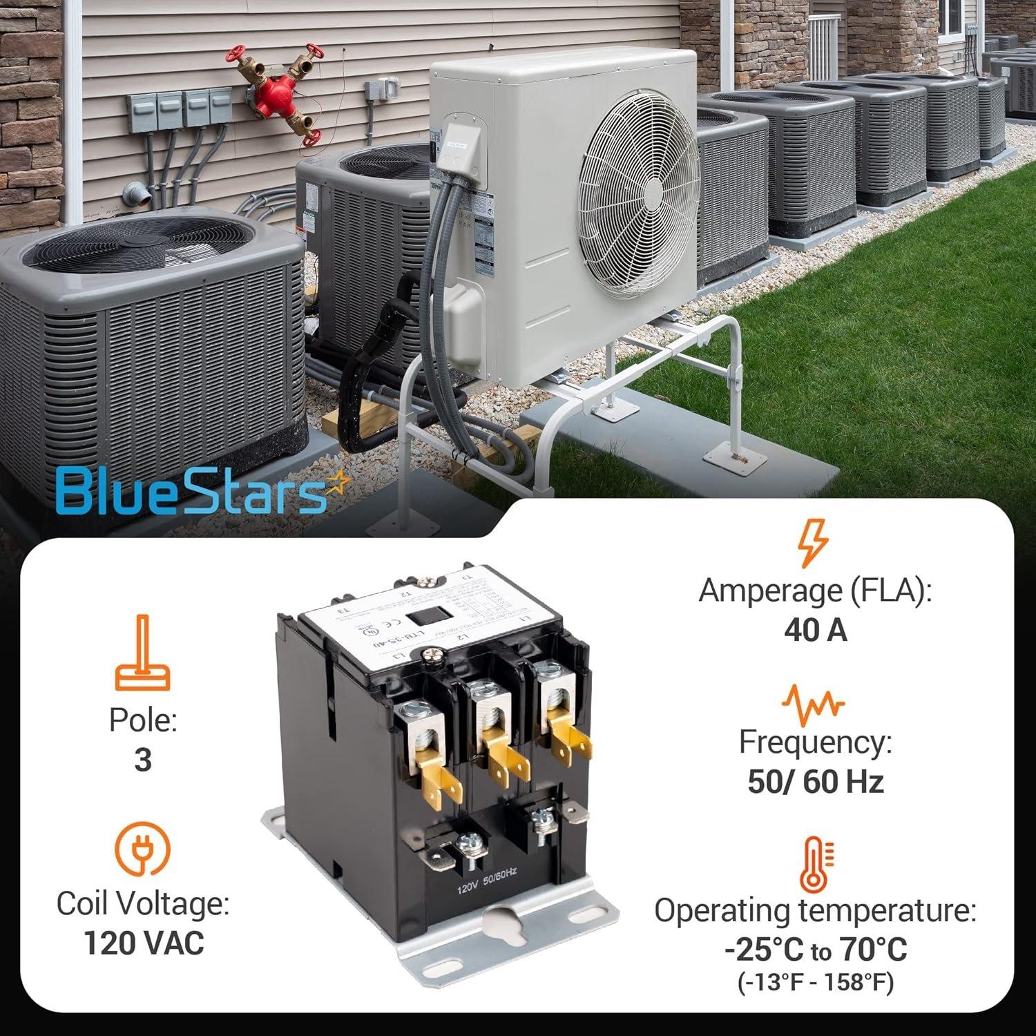3 Pole 40 Amp Contactor 120 VAC Coil Definite Purpose Contactor image 2