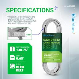[Lifetime Warranty] Mower Deck Belt 532197242 138.75" x 0.65" thumbnail 7