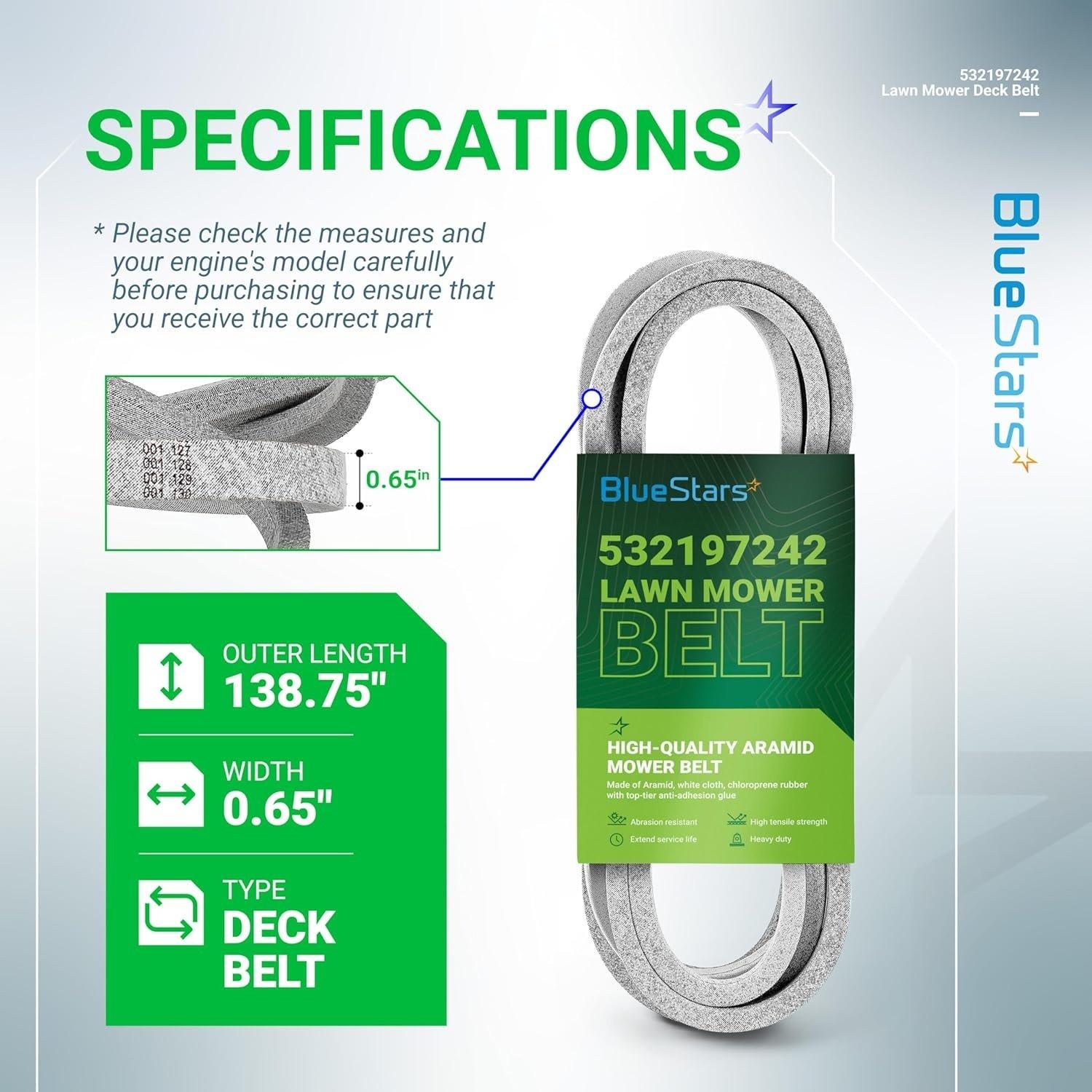 [Lifetime Warranty] Mower Deck Belt 532197242 138.75" x 0.65" image 7