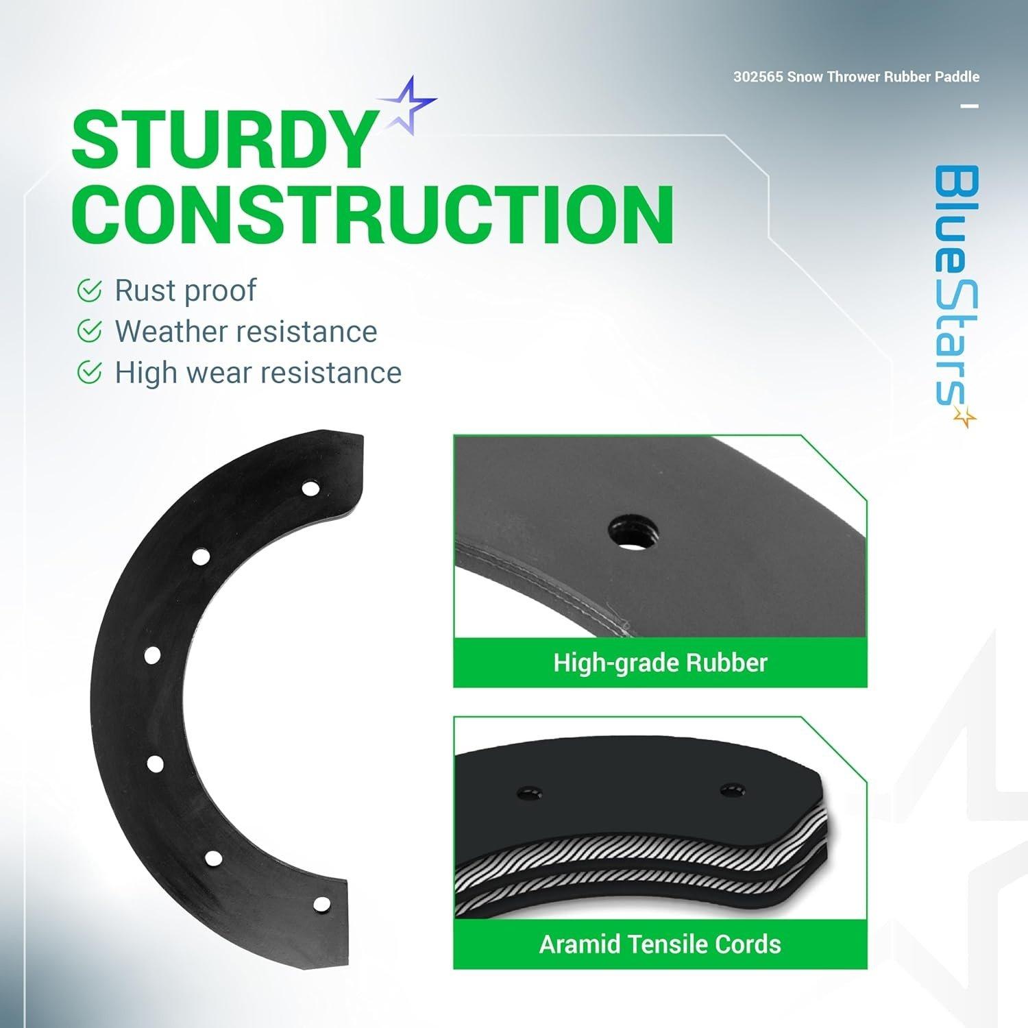 [Lifetime Warranty] 302565MA 302565 Snow Thrower Rubber Paddle & Hardware image 4