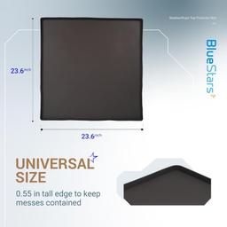 23.6" x 23.6" Silicone Washer Dryer Top Protector Mat - Black thumbnail 5