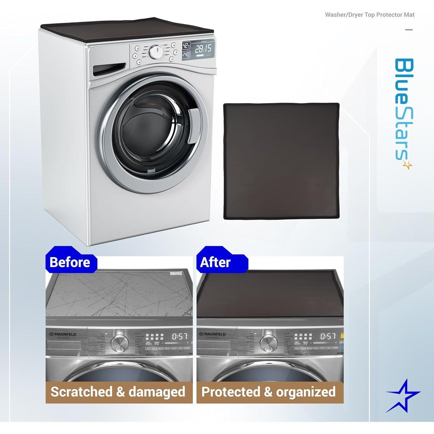 23.6" x 23.6" Silicone Washer Dryer Top Protector Mat - Black image 2