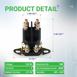 [Lifetime Warranty] 4-Pole 146154 145673 Starter Solenoid for Craftsman thumbnail 5