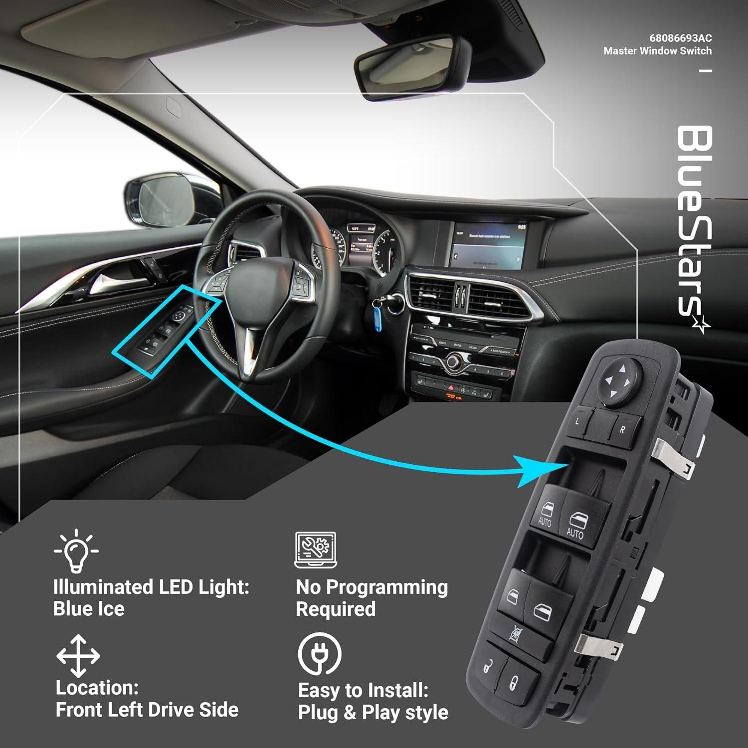 [Lifetime Warranty] 68086693AC Driver Side Power Master Window Switch image 4