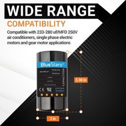 [Lifetime Warranty] 233-280 uF MFD 110-125 VAC ±20% Round Motor Start Capacitor 50/60 Hz AC Electric Replacement - Pack of 2 thumbnail 6