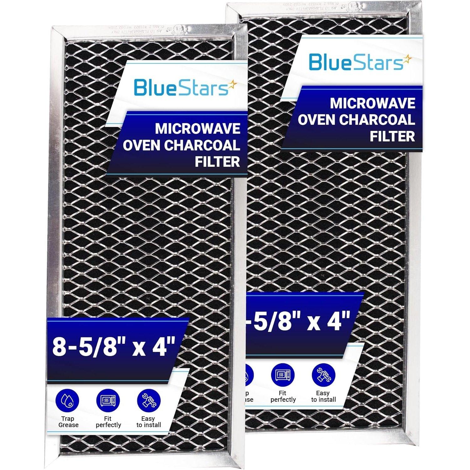 [Lifetime Warranty] Microwave Filter 8.67" x 3.95" for JX81H WB02X10956 GE Microwave - Compatible with Samsung - Freshens and Filters Kitchen Air in Over-the-Range Oven Stove Fan - Pack of 2 image 0