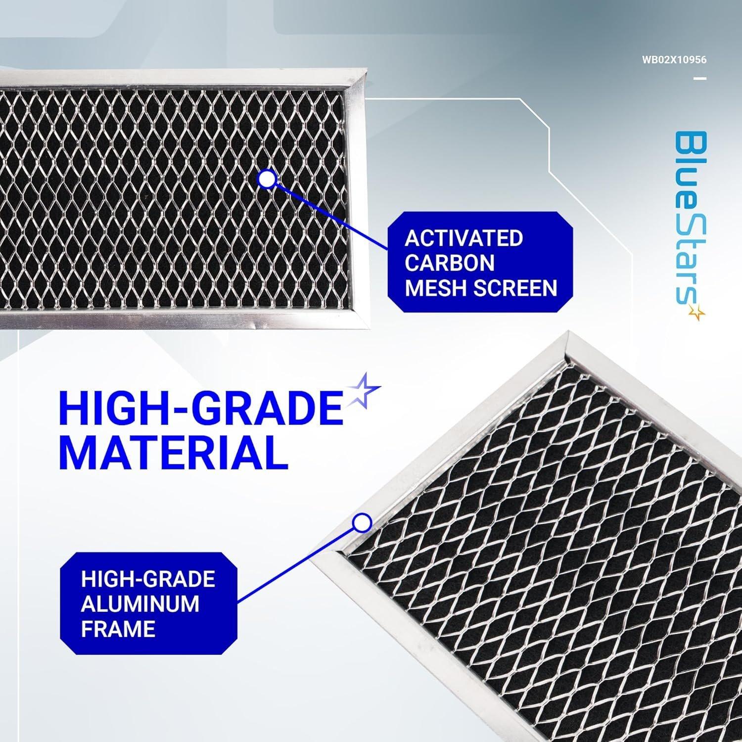 [Lifetime Warranty] Microwave Filter 8.67" x 3.95" for JX81H WB02X10956 GE Microwave - Compatible with Samsung - Freshens and Filters Kitchen Air in Over-the-Range Oven Stove Fan - Pack of 2 image 2