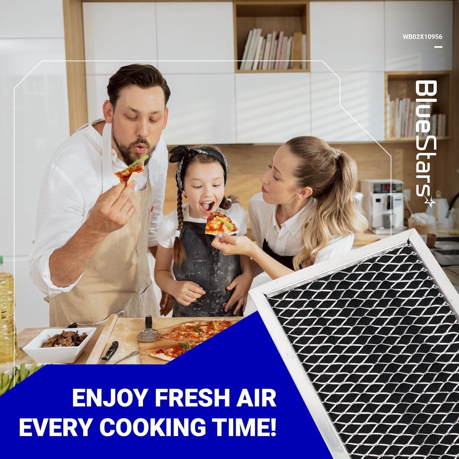 [Lifetime Warranty] Microwave Filter 8.67" x 3.95" for JX81H WB02X10956 GE Microwave - Compatible with Samsung - Freshens and Filters Kitchen Air in Over-the-Range Oven Stove Fan - Pack of 2 image 3