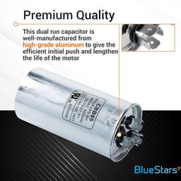 [Lifetime Warranty] 45+5 uF MFD 370/440 VAC Round Dual Circular Run Capacitor CBB65 50/60 Hz - Compatible with AC Motor Run, Fan Start, Condenser thumbnail 3