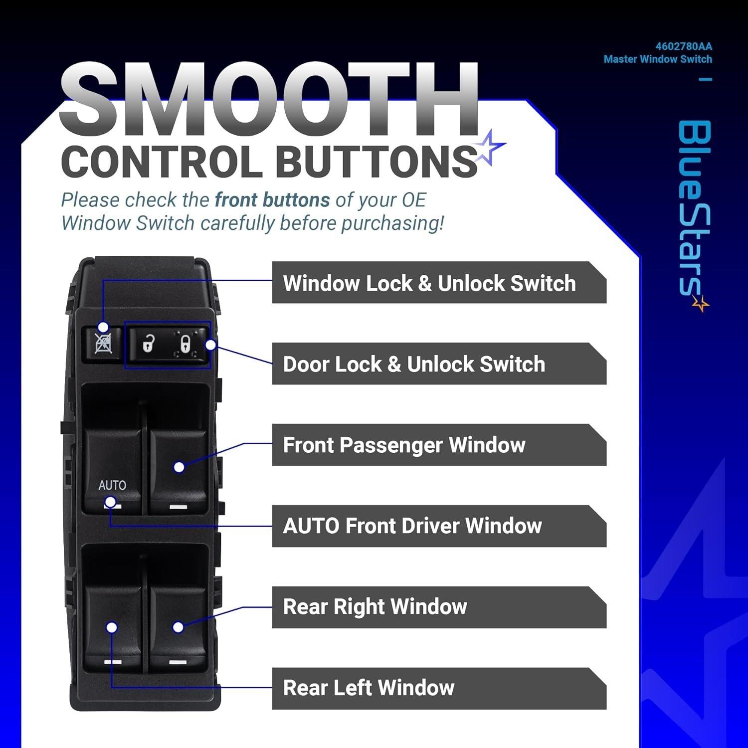 [Lifetime Warranty] 4602780AA Driver Side Power Master Window Switch image 3