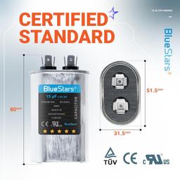 [Lifetime Warranty] 15 uF MFD 370/440 VAC Oval Run Start Capacitor CBB65 - Fits AC Motor, Condenser, Heat Pump - Replaces TRCF15 thumbnail 11