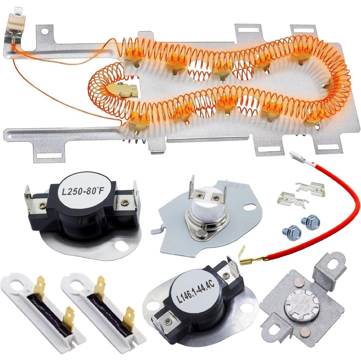 [Lifetime Warranty] WP8544771 Dryer Heating Element Kit 279816 Thermal Cut-Off 279973 3392519 Thermal Fuse For Kenmore Whirlpool WED9200SQ0 WED9550WW1 WED9400SW2 WED7300XW0 WED9150WW1 WED8300SW1 WED7800XW0 image 0