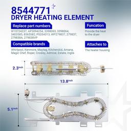 [Lifetime Warranty] WP8544771 Dryer Heating Element Kit 279816 Thermal Cut-Off 279973 3392519 Thermal Fuse For Kenmore Whirlpool WED9200SQ0 WED9550WW1 WED9400SW2 WED7300XW0 WED9150WW1 WED8300SW1 WED7800XW0 thumbnail 8