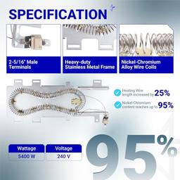 [Lifetime Warranty] WP8544771 Dryer Heating Element Kit 279816 Thermal Cut-Off 279973 3392519 Thermal Fuse For Kenmore Whirlpool WED9200SQ0 WED9550WW1 WED9400SW2 WED7300XW0 WED9150WW1 WED8300SW1 WED7800XW0 thumbnail 7