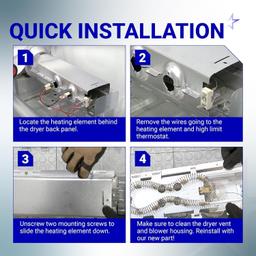 [Lifetime Warranty] WP8544771 Dryer Heating Element Kit 279816 Thermal Cut-Off 279973 3392519 Thermal Fuse For Kenmore Whirlpool WED9200SQ0 WED9550WW1 WED9400SW2 WED7300XW0 WED9150WW1 WED8300SW1 WED7800XW0 thumbnail 6