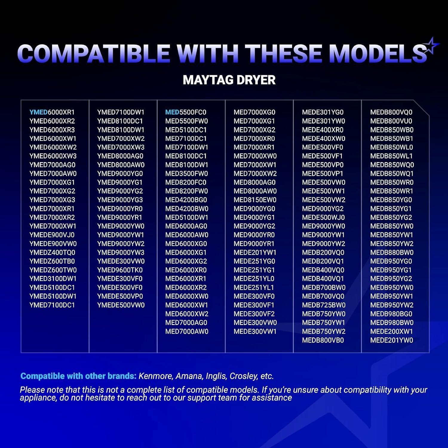[Lifetime Warranty] WP8544771 Dryer Heating Element Kit 279816 Thermal Cut-Off 279973 3392519 Thermal Fuse For Kenmore Whirlpool WED9200SQ0 WED9550WW1 WED9400SW2 WED7300XW0 WED9150WW1 WED8300SW1 WED7800XW0 image 1