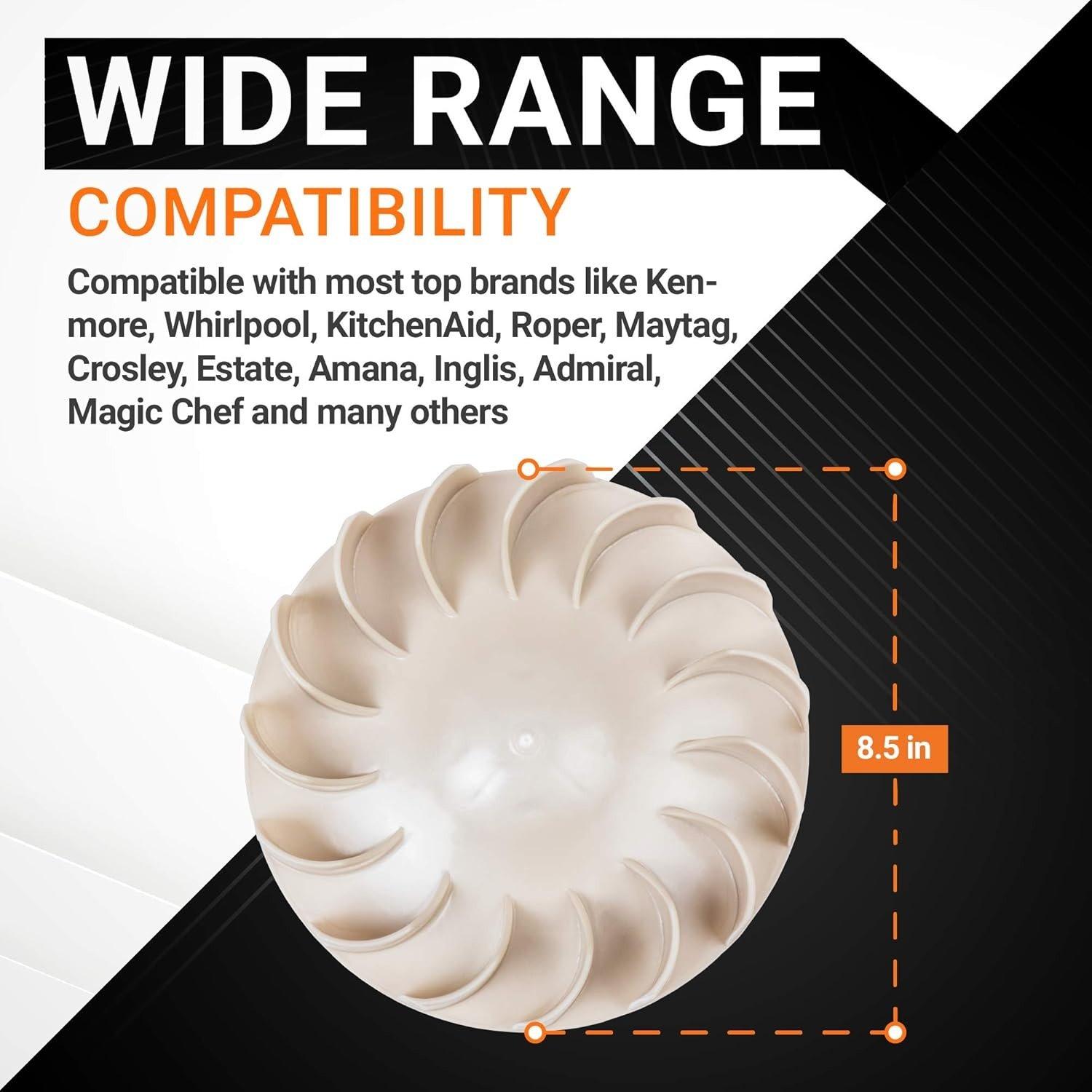 [Lifetime Warranty] 694089 Dryer Blower Wheel - For Kenmore & Whirlpool Dryers Model 110 11060022010 11077732792 LE7000XSW0 1LE7800XKW0 - Replaces PS11743785 279500, 279711, 299678, 338840, AP6010602 image 2