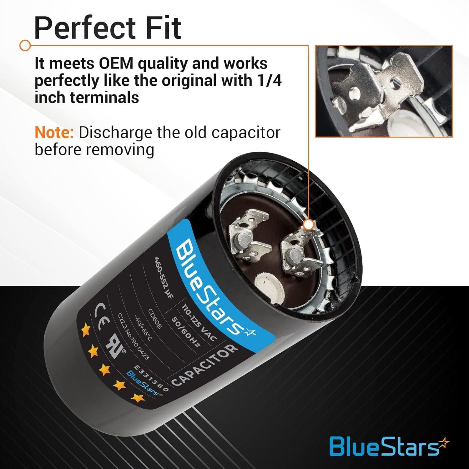 [Lifetime Warranty] 460-552 uF MFD 110-125 VAC 50/60 Hz Round Start Capacitor - Fits Air Conditioner, Electric Motors - Pack of 2 image 5
