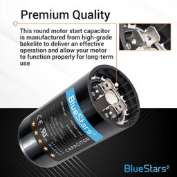 2 Packs 161-193 uf/MFD 125 VAC ±20% 50/60 Hz CD60 Round Motor Well Pump Start Capacitor Replacement Part by BlueStars - Exact Fit for Central Air-Conditioners, Heat Pumps, Condenser Fan Motors thumbnail 1