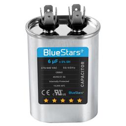 [Lifetime Warranty] 6 uF MFD ±5% 370/440 VAC Oval Run Start Capacitor 50/60 Hz - Fits AC Motor Run, Fan Start, Heat Pump thumbnail 0