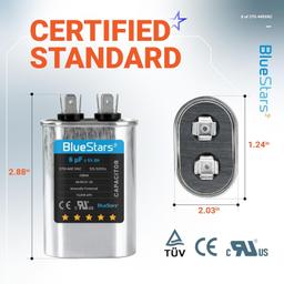 [Lifetime Warranty] 6 uF MFD ±5% 370/440 VAC Oval Run Start Capacitor 50/60 Hz - Fits AC Motor Run, Fan Start, Heat Pump thumbnail 3