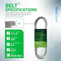 [Lifetime Warranty] Mower Deck Belt M154958 111.4" x 5/8" thumbnail 3