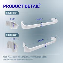 [Lifetime Warranty] 240534701 Middle & 2 PCS 240534901 Top/Bottom Door Shelf Rack Bar Rail - For Frigidaire Kenmore Refrigerators - Replaces AP3214631 PS734936 948952 AP3214630 PS734935 EA734935 948954 AH734935 thumbnail 8