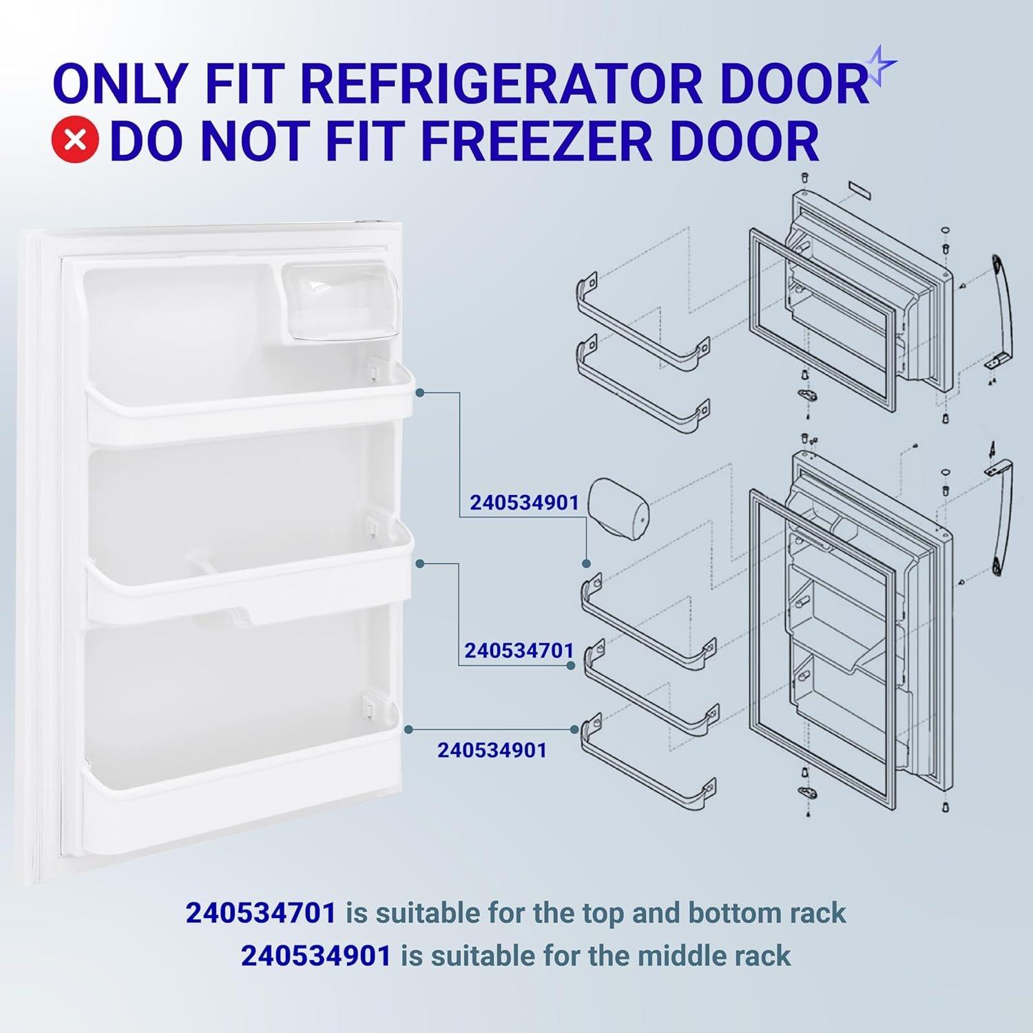 [Lifetime Warranty] 240534701 Middle & 2 PCS 240534901 Top/Bottom Door Shelf Rack Bar Rail - For Frigidaire Kenmore Refrigerators - Replaces AP3214631 PS734936 948952 AP3214630 PS734935 EA734935 948954 AH734935 image 6