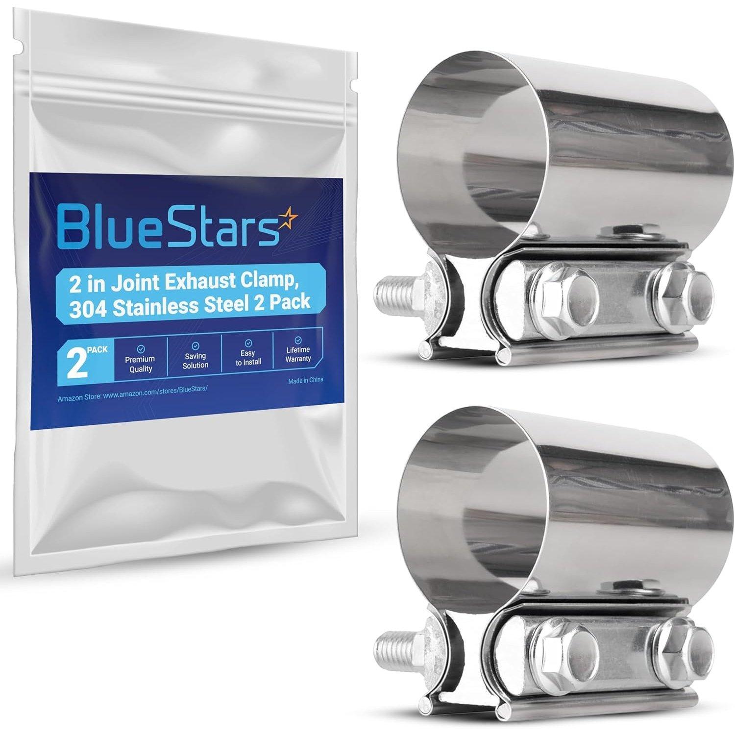 [Lifetime Warranty] 2" Exhaust Clamp Butt Joint Band Clamp - Pack of 2 image 0