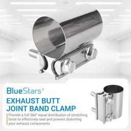 [Lifetime Warranty] 2" Exhaust Clamp Butt Joint Band Clamp - Pack of 2 thumbnail 2