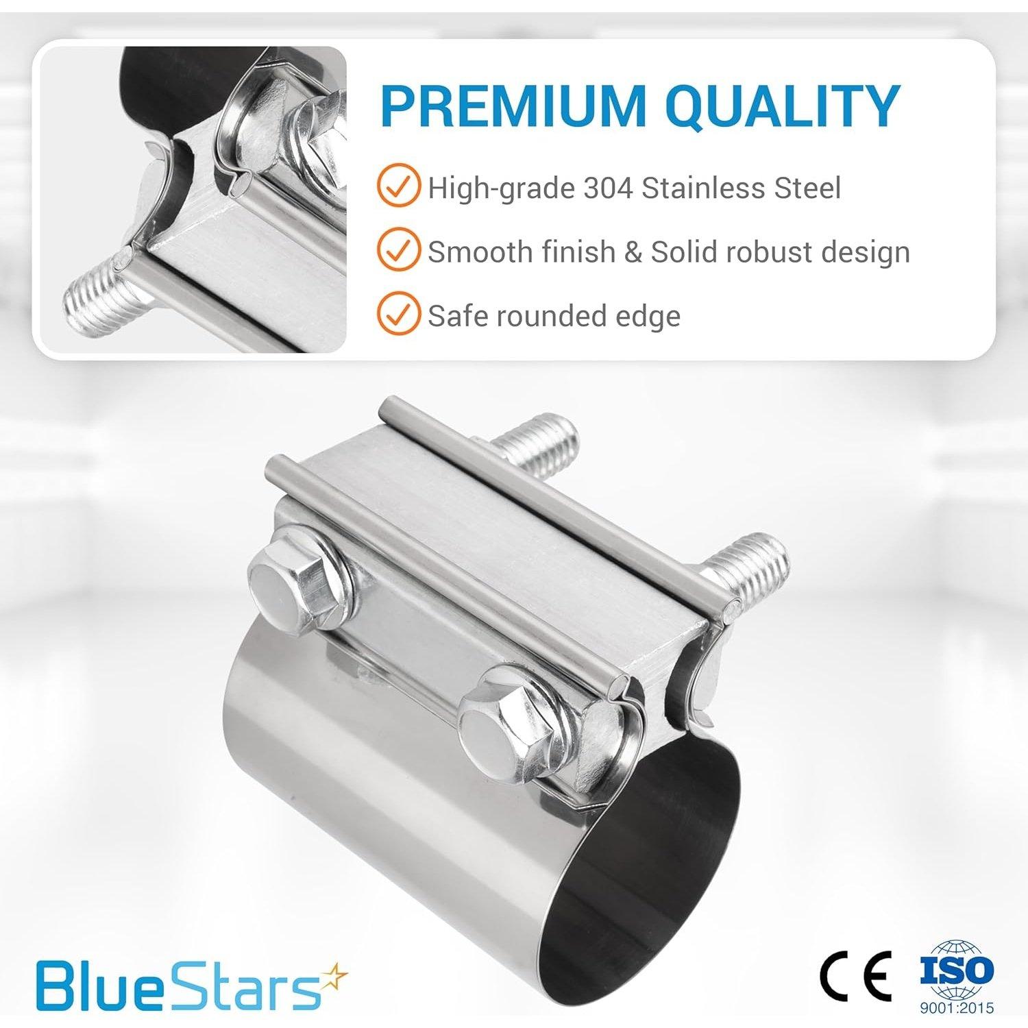 [Lifetime Warranty] 2" Exhaust Clamp Butt Joint Band Clamp - Pack of 2 image 1