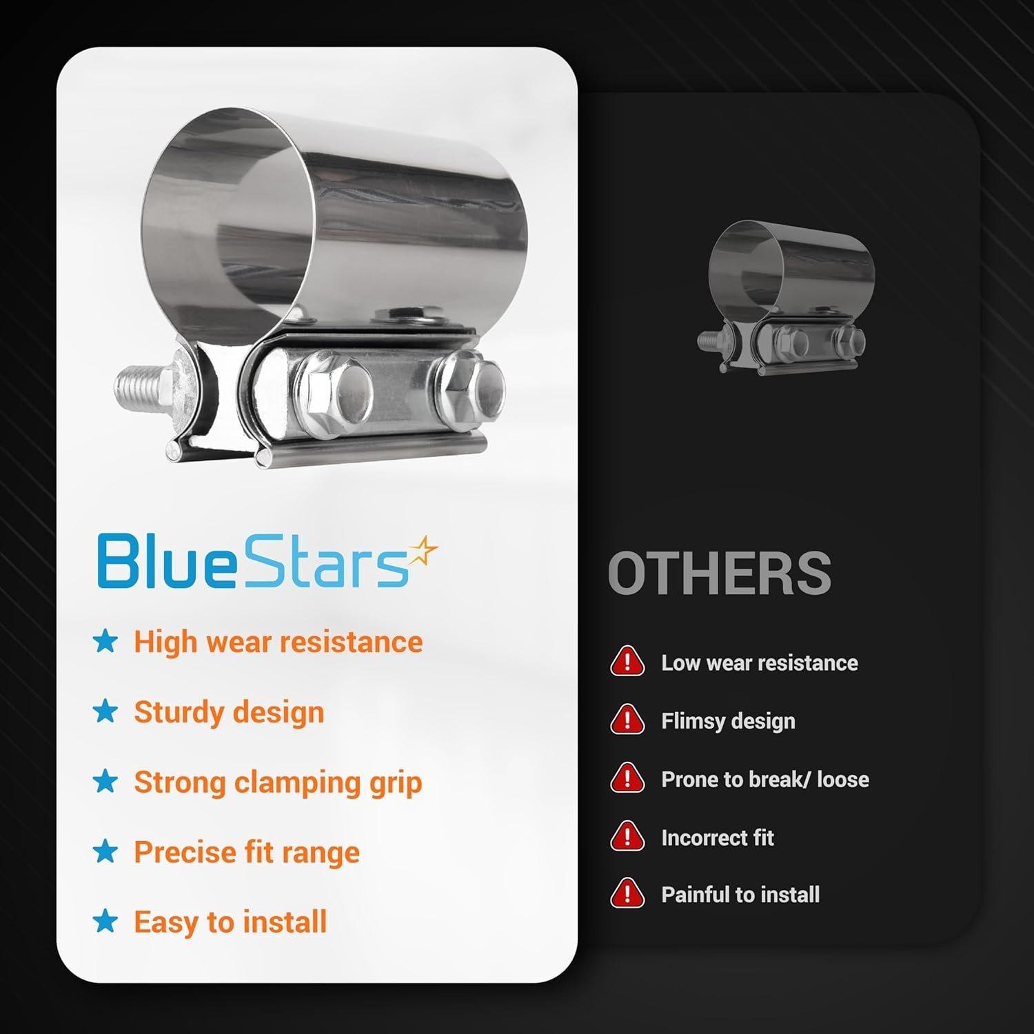 [Lifetime Warranty] 2" Exhaust Clamp Butt Joint Band Clamp - Pack of 2 image 5