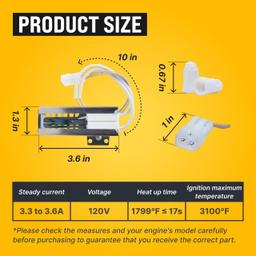 [Lifetime Warranty] W10918546 Gas Range Oven Igniter - For WFG110AVQ0, WFG111SVQ0 Whirlpool (SF1/2/3 TGP VSF WFG YSF), Roper, Amana, Estate Magic Chef - Replaces W10140611 3186491 98005652 PS11770066 AP6037202 thumbnail 6
