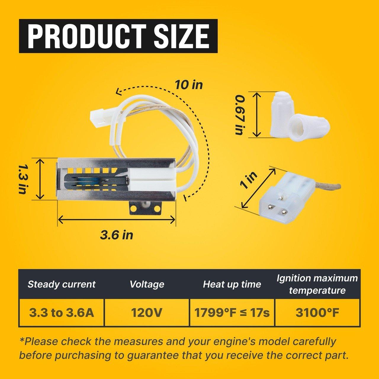 [Lifetime Warranty] W10918546 Gas Range Oven Igniter - For WFG110AVQ0, WFG111SVQ0 Whirlpool (SF1/2/3 TGP VSF WFG YSF), Roper, Amana, Estate Magic Chef - Replaces W10140611 3186491 98005652 PS11770066 AP6037202 image 6