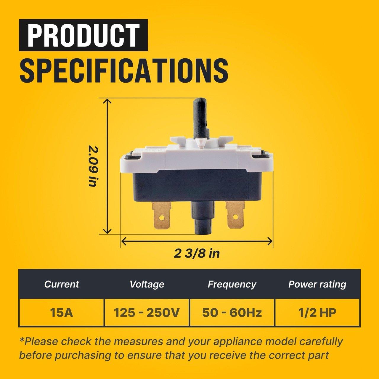 [Lifetime Warranty] 3977456 WP3977456 Dryer Start Switch for Kenmore, Whirlpool, Maytag, Amana Clothes Dryer - Replaces AP6009036, PS11742178, EAP11742178, 898073 image 3