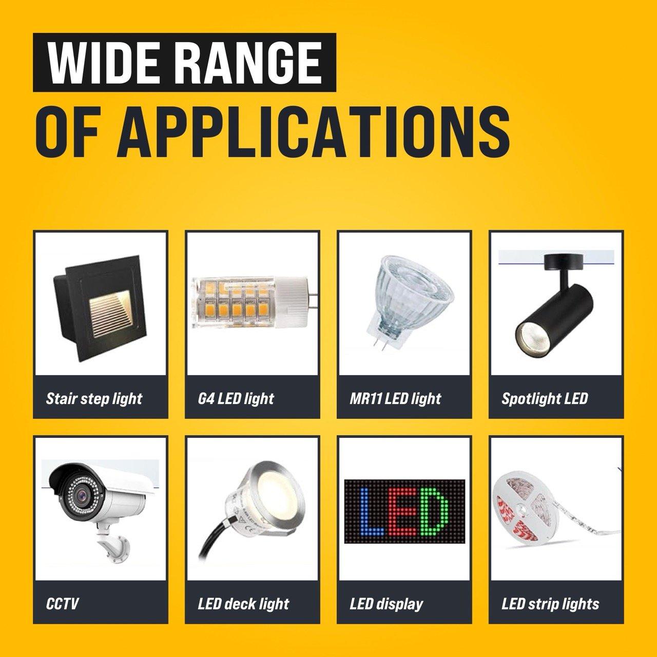 [Lifetime Warranty] 15W 12V LED Power Supply Driver 1.25A, 120V AC to 12V DC, IP67 Waterproof - Pack of 2 image 1