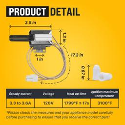 [Lifetime Warranty] 316489403 5304508786 Range Oven Igniter for Kenmore Crosley Frigidaire Electrolux Oven - Replaces AP4433236, 1513415, 7316489403, AH2364063, EA2364063, PS2364063 thumbnail 7