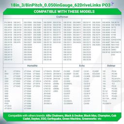 [Lifetime Warranty] 18-inch Chainsaw Chain 3/8" LP Pitch, 0.050" Gauge, 62 Drive Links - Pack of 3 thumbnail 3