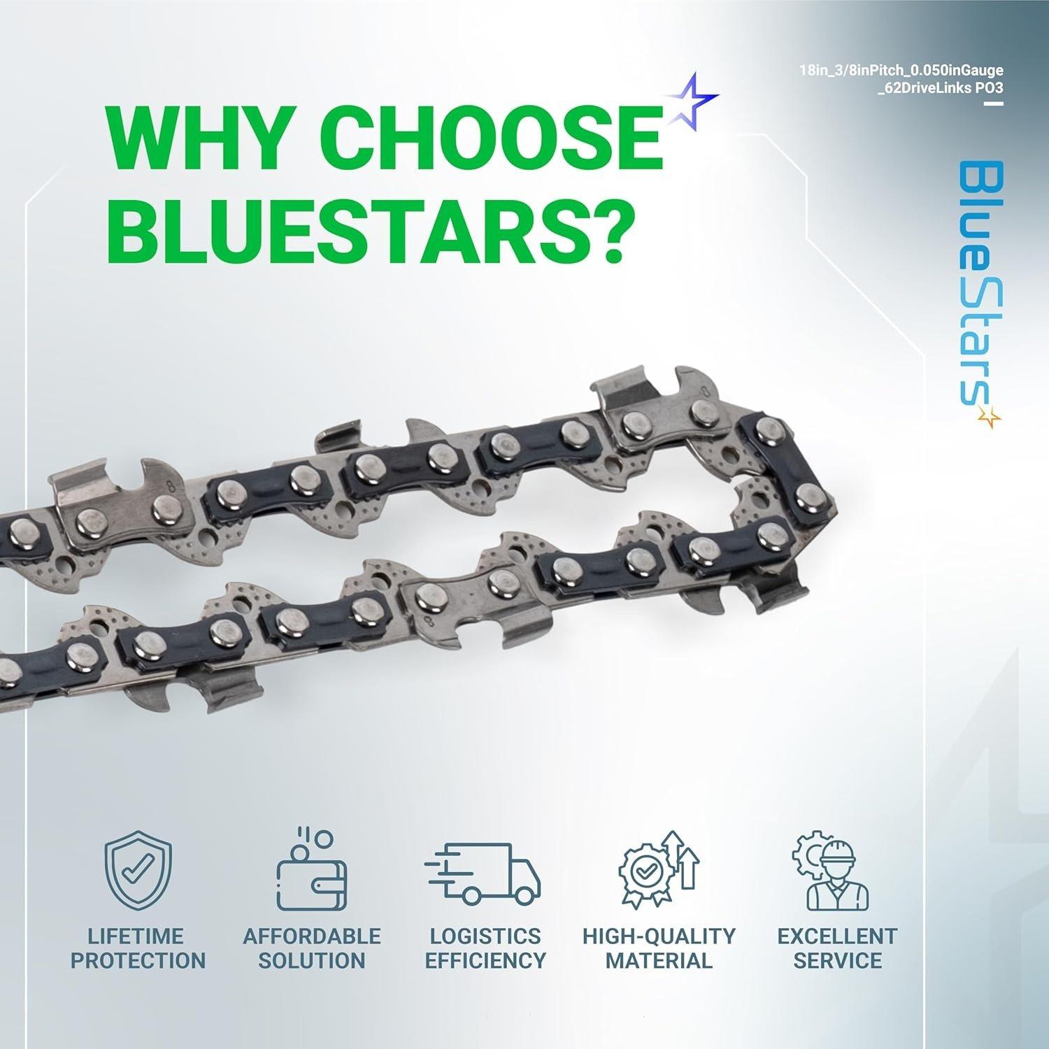 [Lifetime Warranty] 18-inch Chainsaw Chain 3/8" LP Pitch, 0.050" Gauge, 62 Drive Links - Pack of 3 image 8